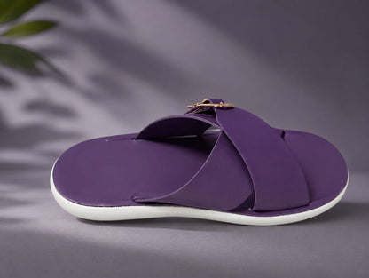N7 Women’s Soft Cross-Strap Buckle Slippers