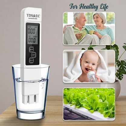 Digital TDS & EC Meter – 3-in-1 Water Quality Tester, Purity Checker & Temperature Gauge